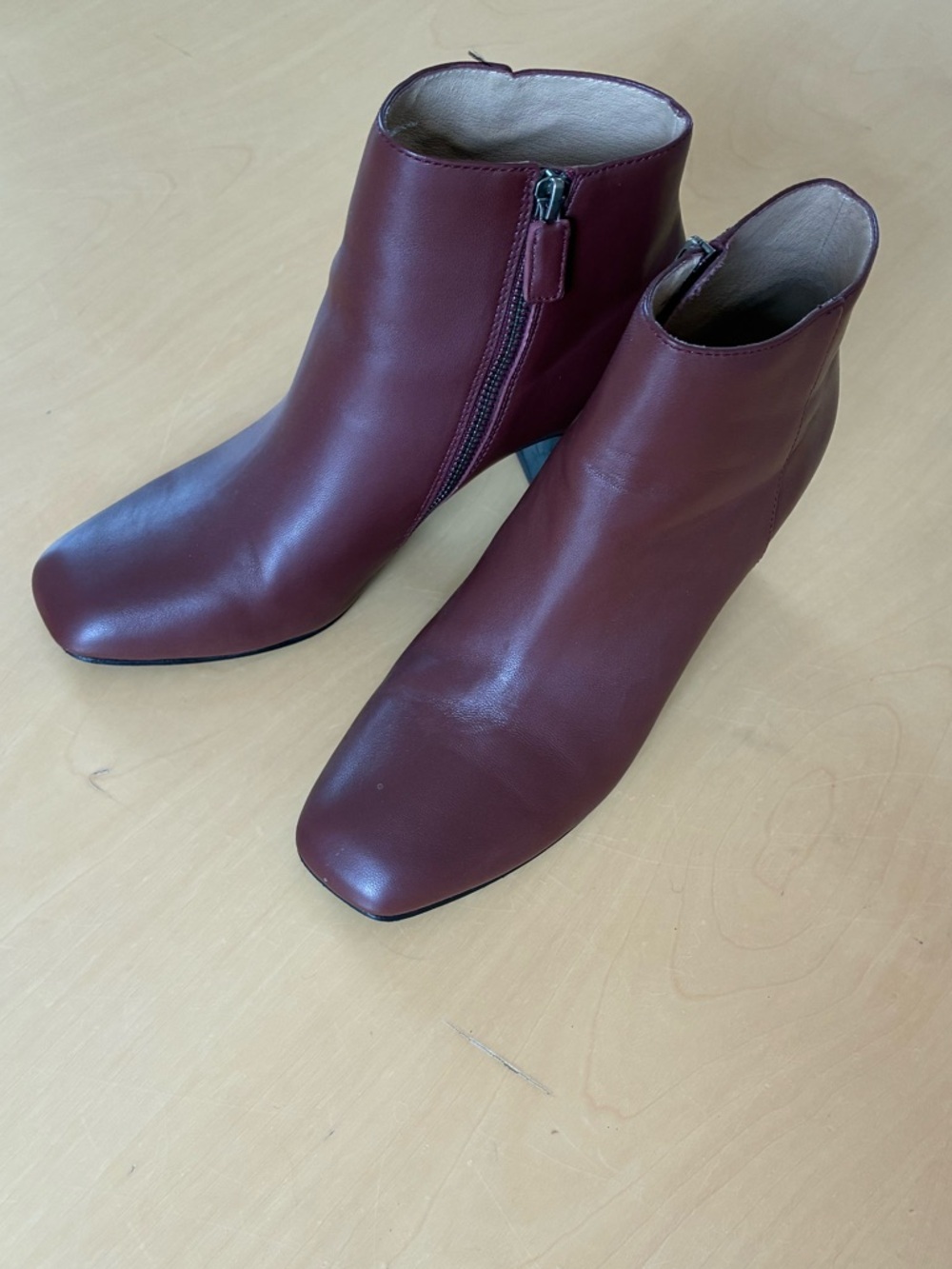 Eileen Fisher Women's Leather Ankle Boots - Burgundy, never worn